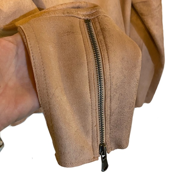 NWT Maurice’s Asymmetrical Moto Jacket Soft Faux Suede Midweight Zipper Sleevees - Picture 6 of 9
